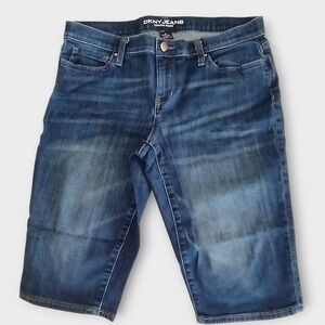 DKNY Jeans Womens Ludlow Short Denim Capri Shorts Size 8P Blue Wash